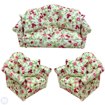 Floral Sofa and Chairs